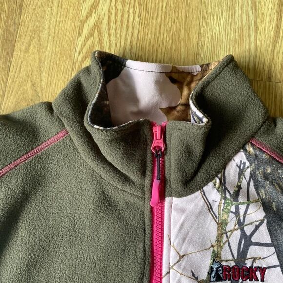Rocky Pink Camo Patch Fleece Vest Brown Large - Picture 3 of 9